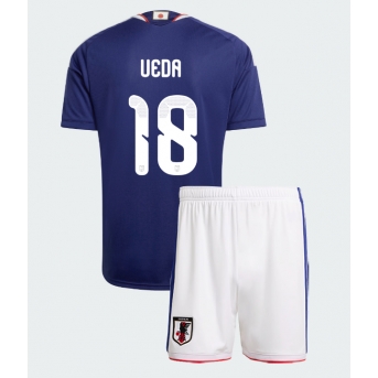 Billige Fotballdrakt Japan Ayase Ueda #18 Replika Hjemmedraktsett Barn VM 2026 Kortermet (med bukser)